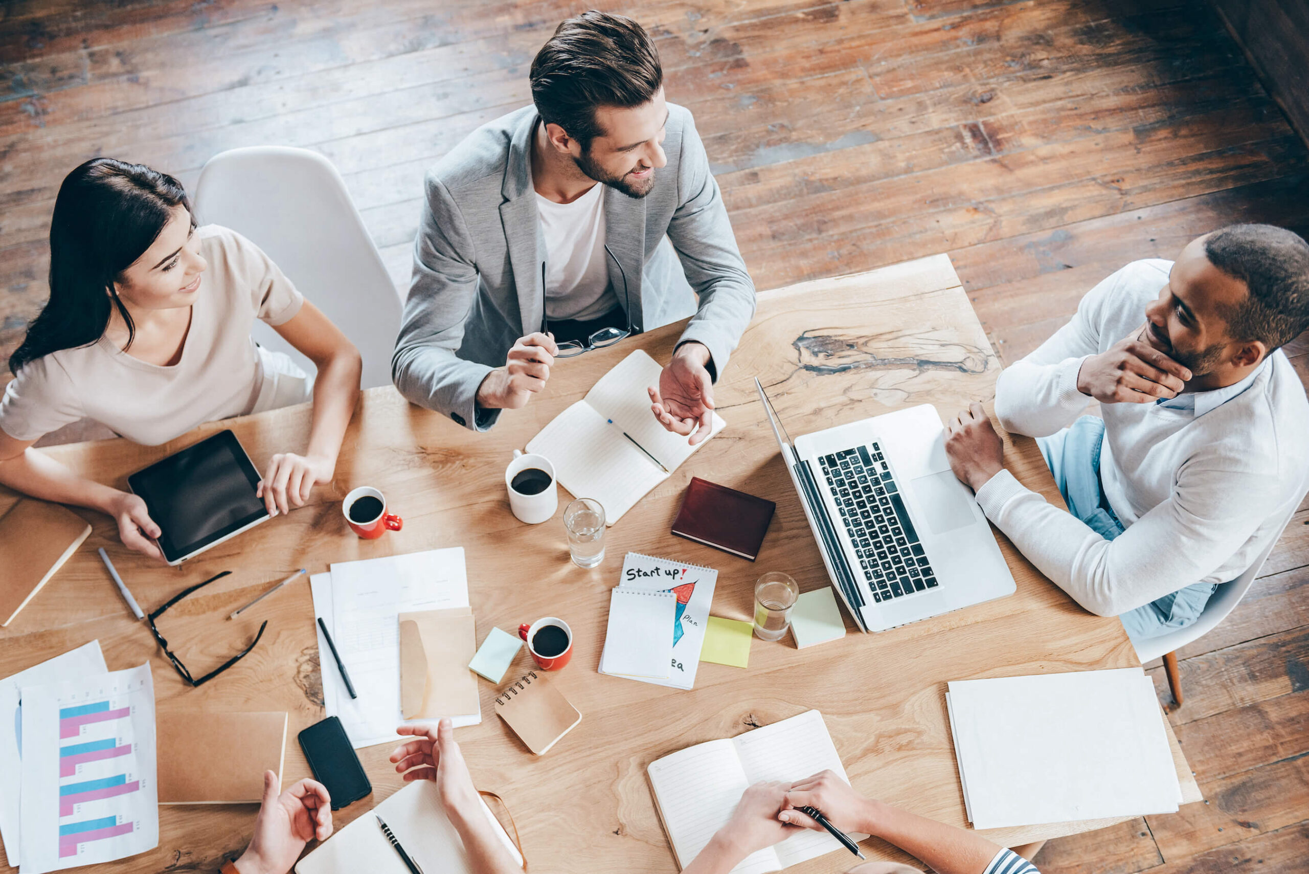 business team work conference room table