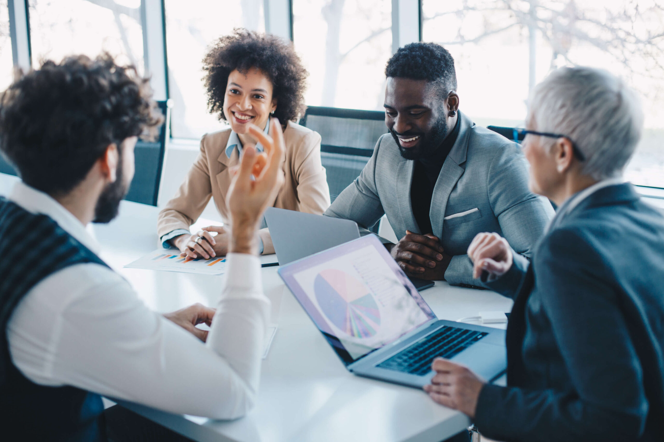 diverse business team conference room