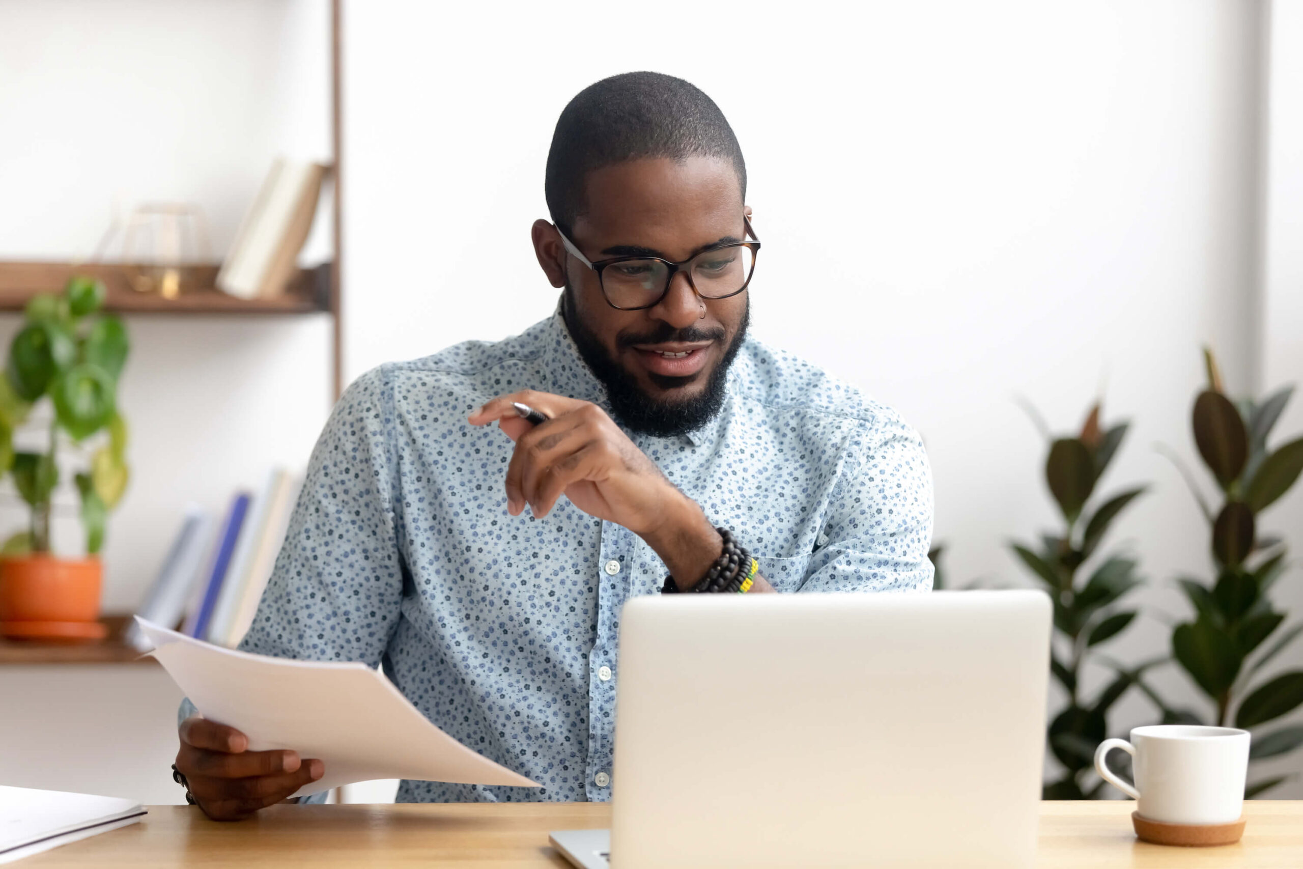 young business professional on laptop