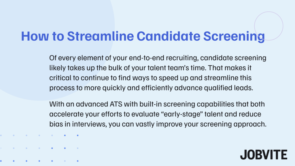 screening candidates process