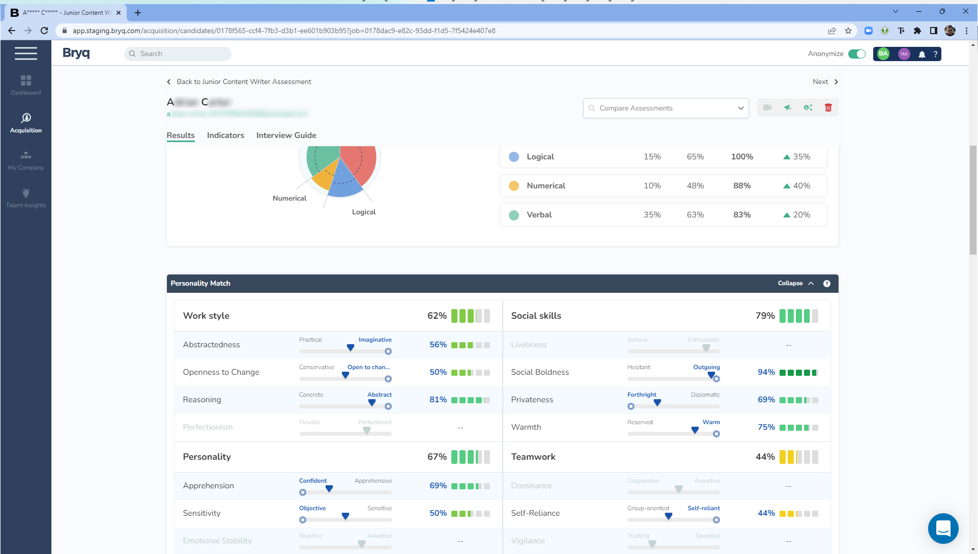 screenshot of the Bryq and Jobvite integration